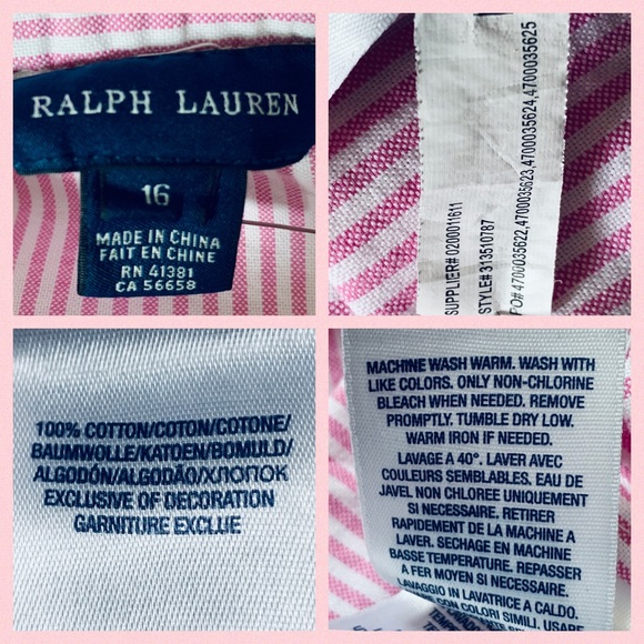 Ralph Lauren Pink & White Oxford Shirt Dress 16 - Picture 7 of 7